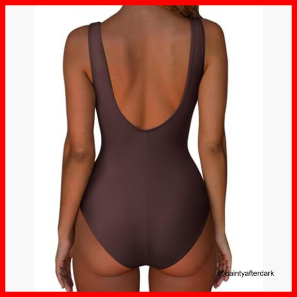 One Piece Ruched Swimsuit Tummy Control Backless Bathing Suit 80% Nylon 20% - Picture 2 of 7